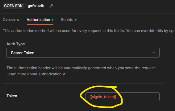 Postman Token Example